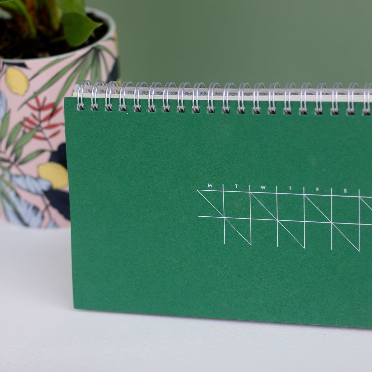Agenda semanal para mesa, verde