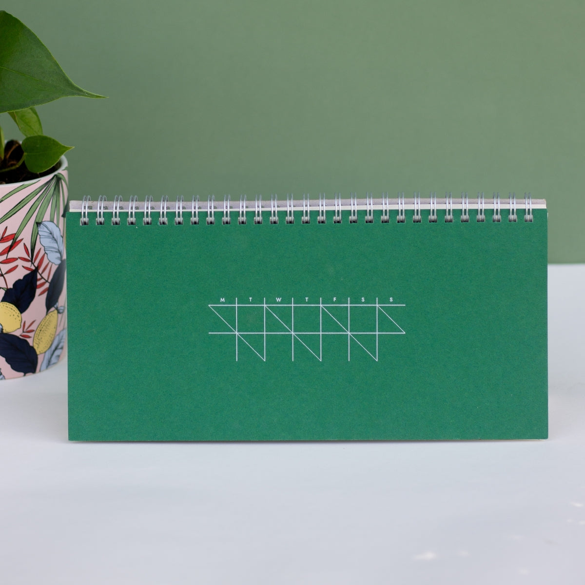 Agenda semanal para mesa, verde