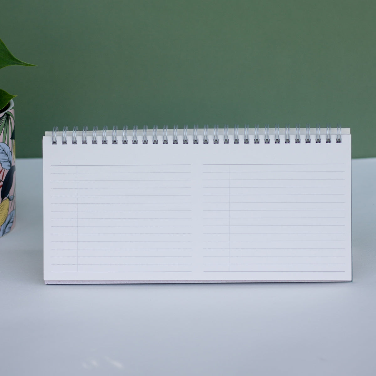 Agenda semanal para mesa, verde
