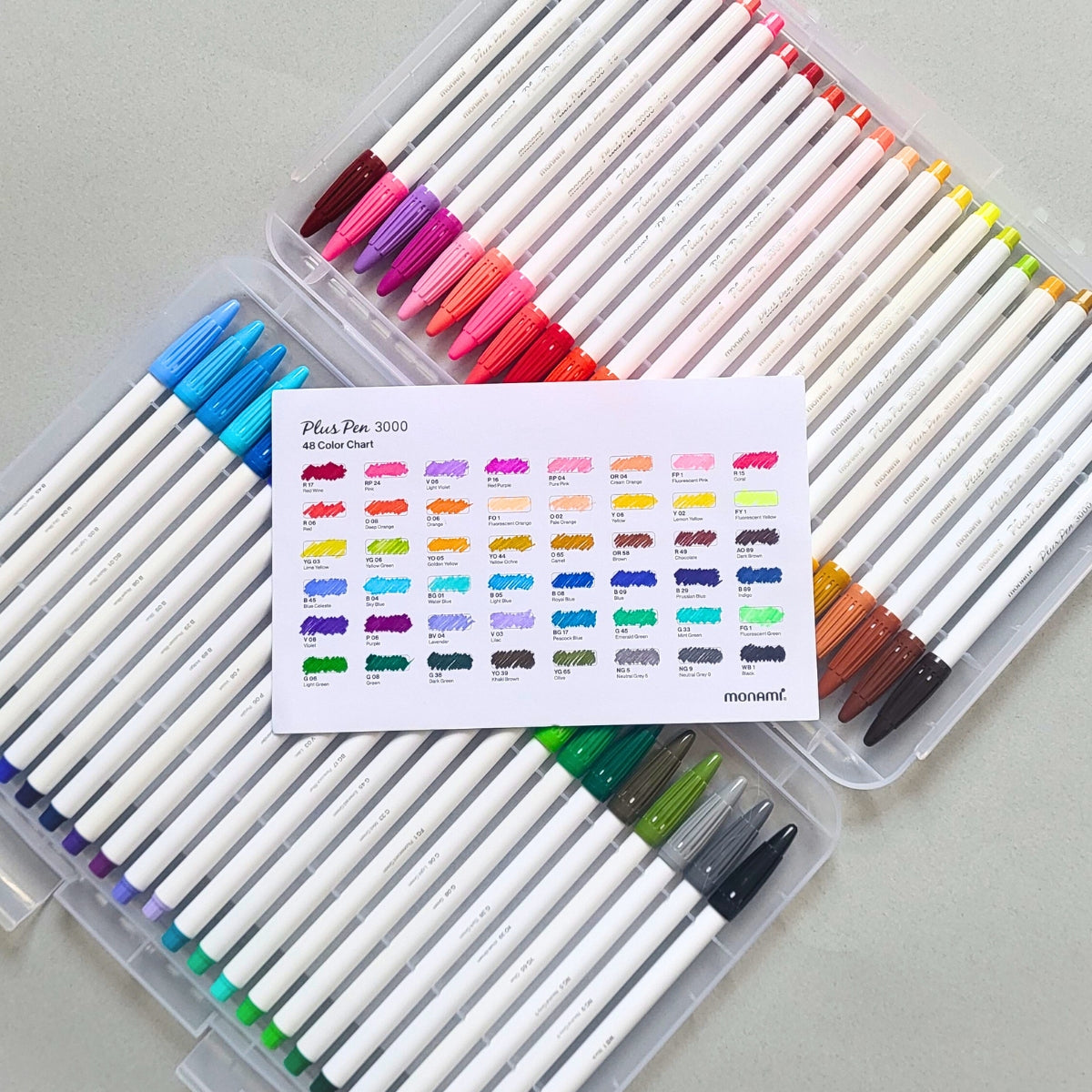 Pluma fineliner Plus Pen 3000, set de 48 piezas