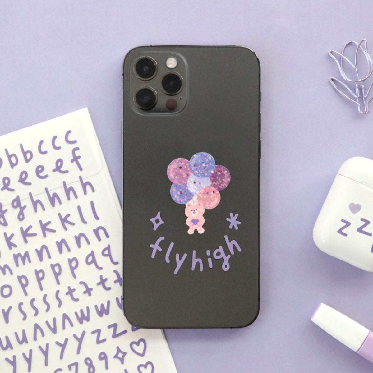 Sticker bundle de alfabeto caligrafico y numeros