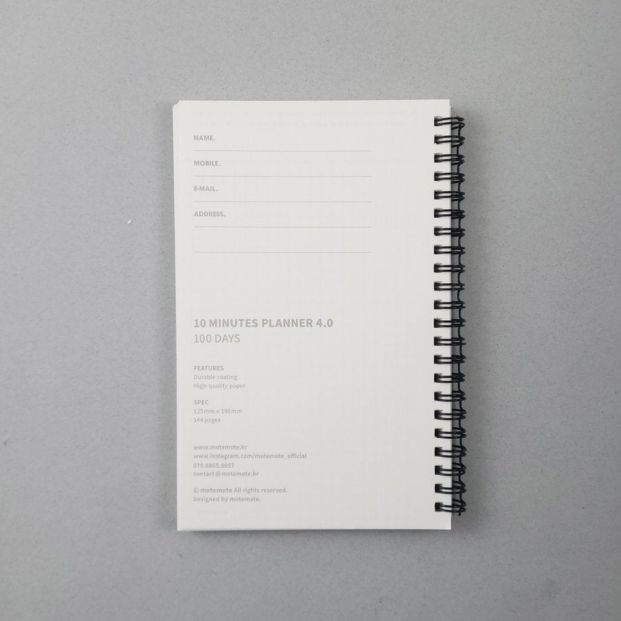 Agenda Ten Minute Planner - 100 dias