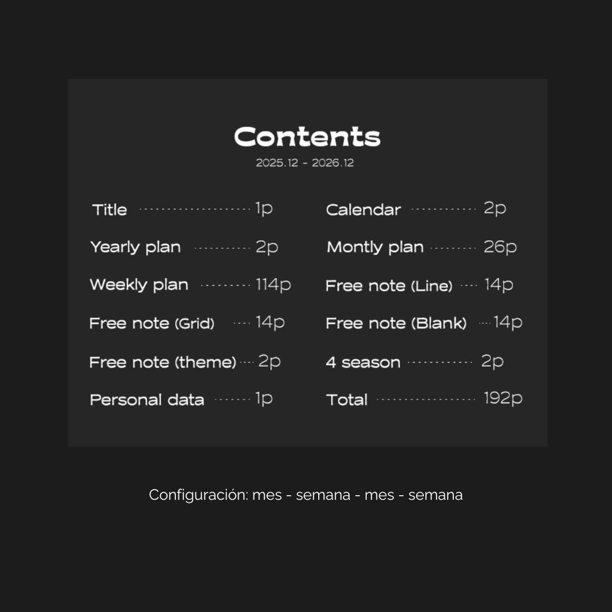 Agenda semanal Our Own Season