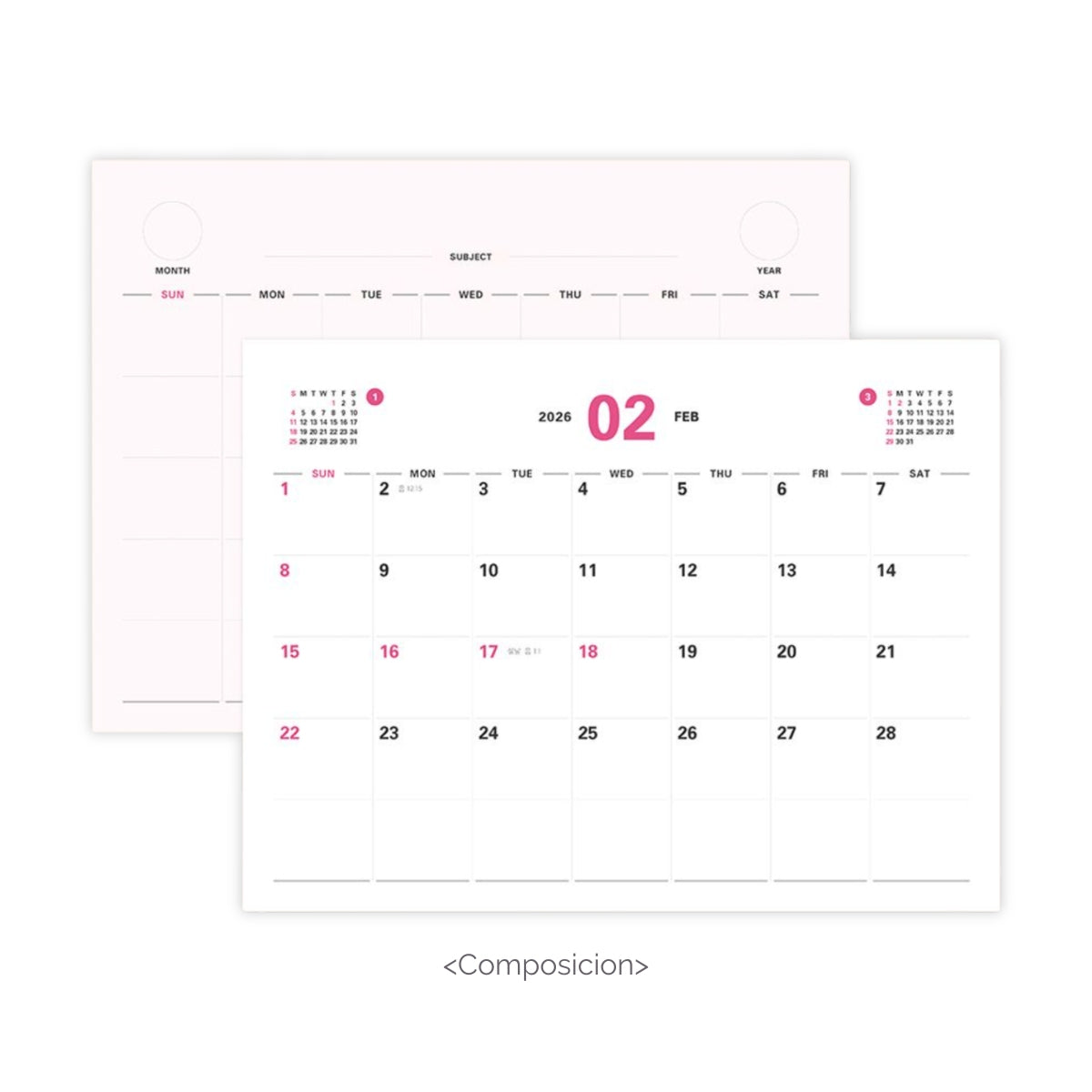 Calendario 2026 Prism (15 meses)