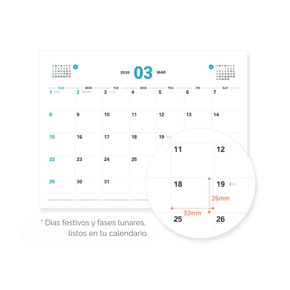 Calendario 2026 Prism (15 meses)