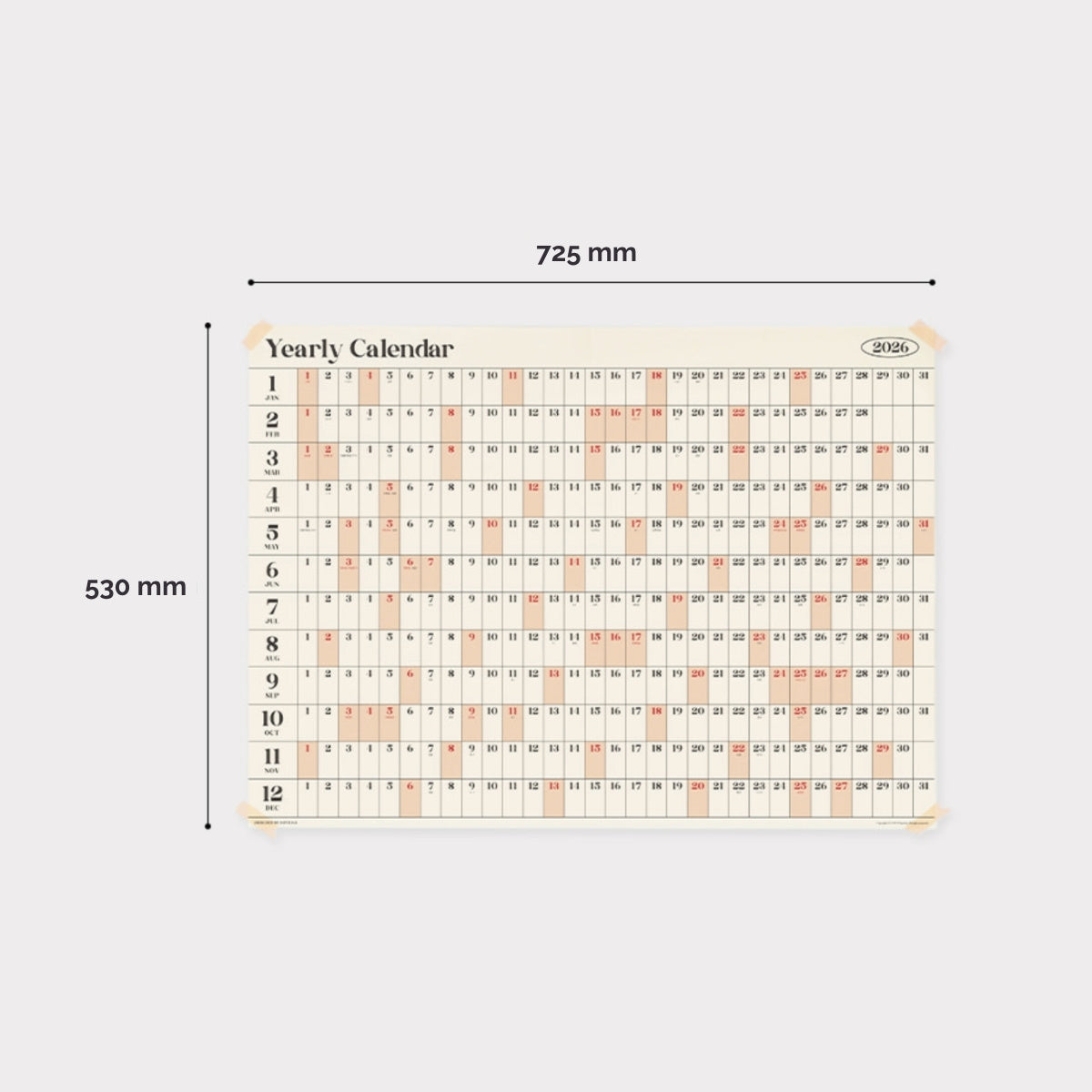 Calendario 2026 Remind Yearly
