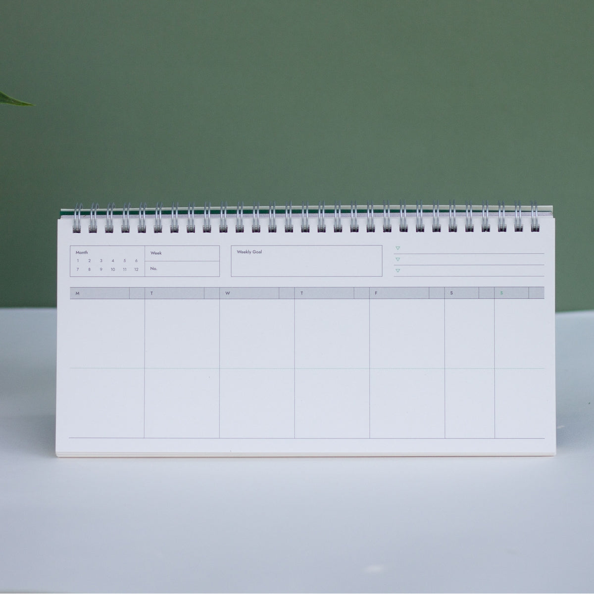 Agenda semanal para mesa, verde