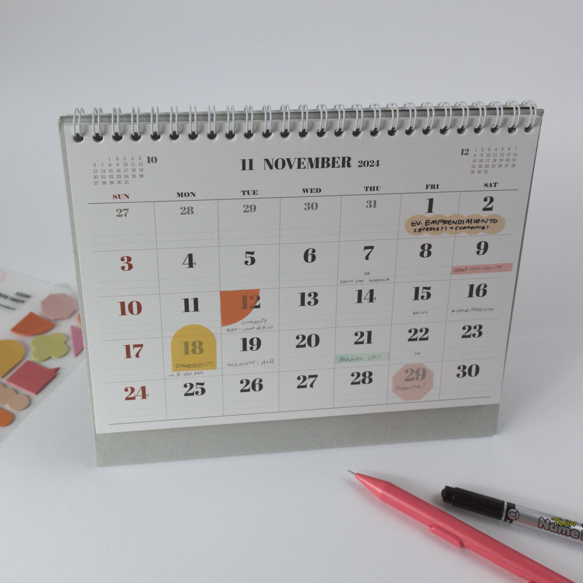 Calendario 2025 On The Desk (18 meses)