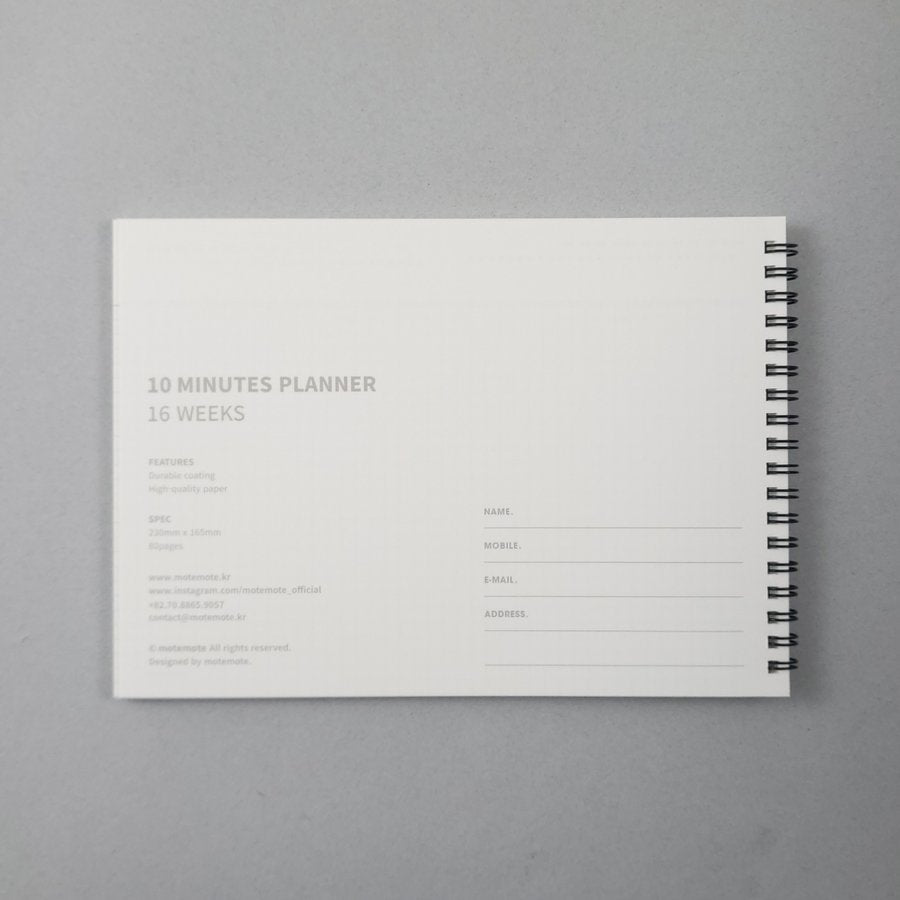 Agenda Ten Minute Planner - 16 semanas